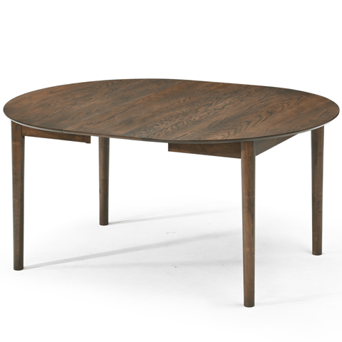 Liam rundt spisebord i røget egefiner med udtræk 120/160/200 cm - Inkl. 2 tillægsplader