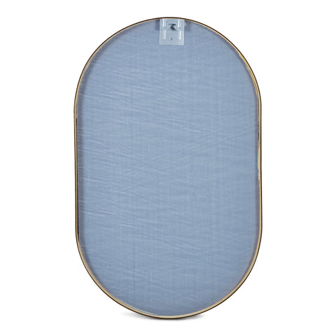 Linda ovalt spejl med messing/guld ramme 50x80 cm