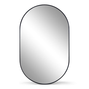 Linda ovalt spejl med sort ramme 50x80 cm