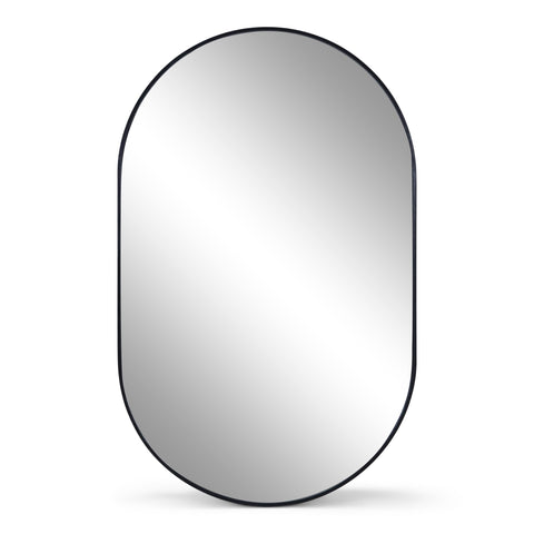 Linda ovalt spejl med sort ramme 50x80 cm