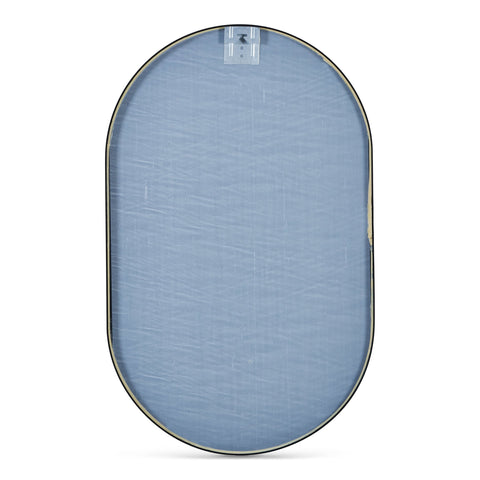 Linda ovalt spejl med sort ramme 50x80 cm