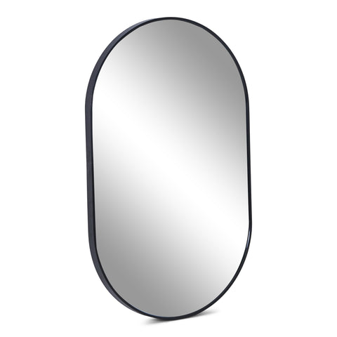 Linda ovalt spejl med sort ramme 50x80 cm