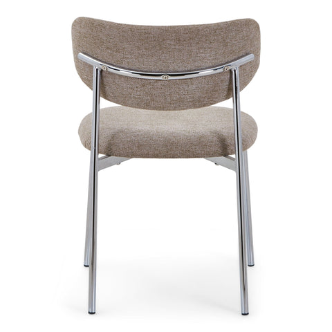 Lucinda spisebodsstol i chrome med sand tekstil