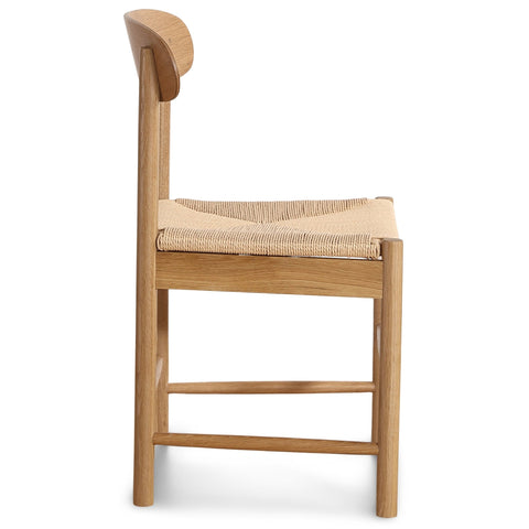 Madison træstol i eg med flet sæde