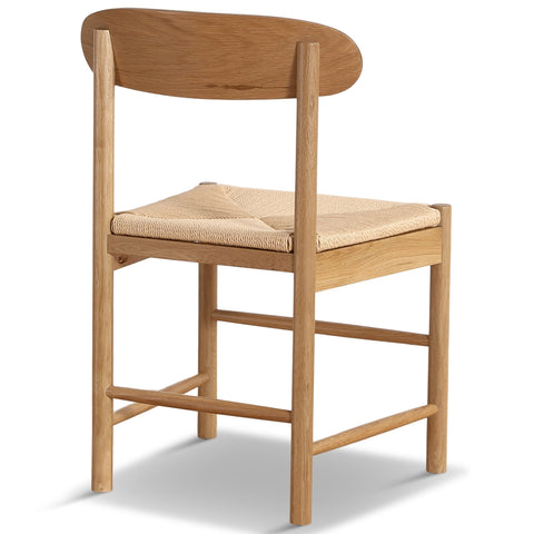 Madison træstol i eg med flet sæde