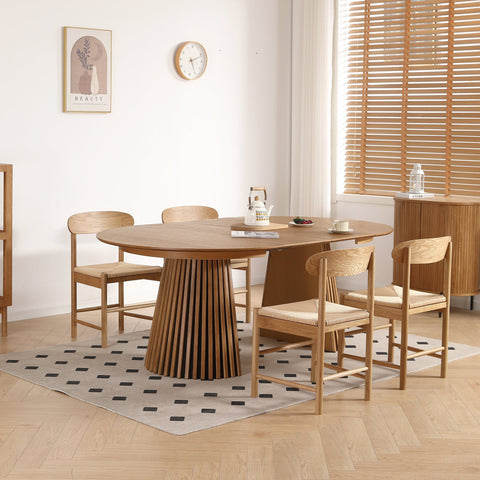 Madison træstol i eg med flet sæde