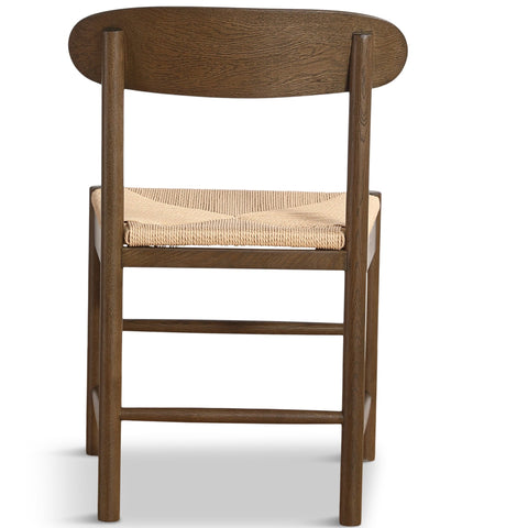 Madison træstol i røget eg med flet sæde