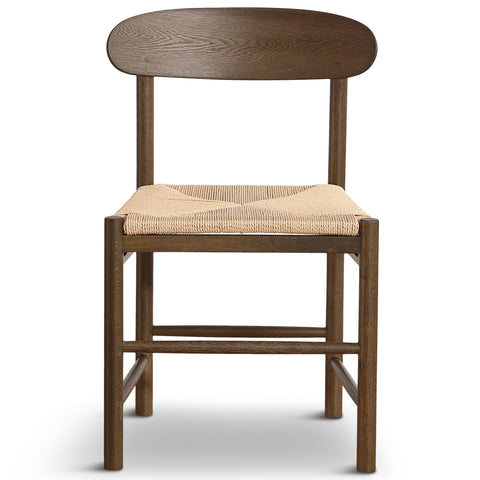 Madison træstol i røget eg med flet sæde