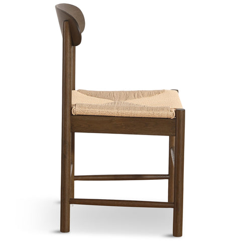 Madison træstol i røget eg med flet sæde