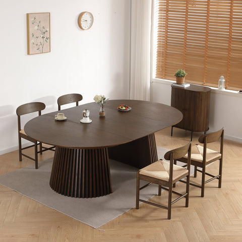 Madison træstol i røget eg med flet sæde