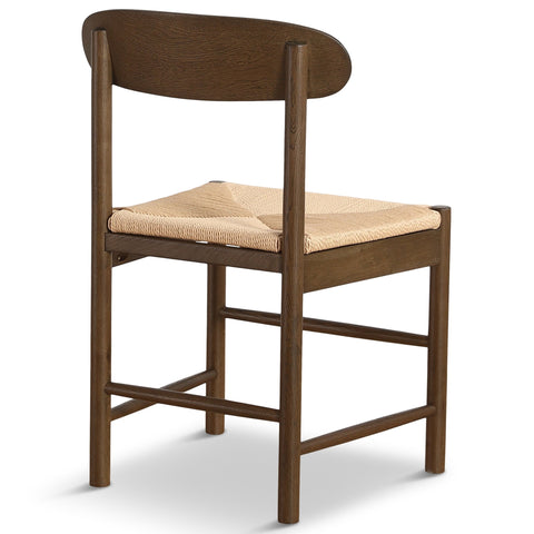 Madison træstol i røget eg med flet sæde