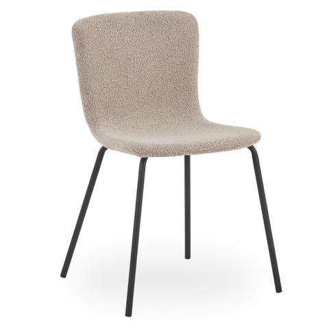 Miley spisebordsstol i beige boucle. Brudt emballage (OU12843)