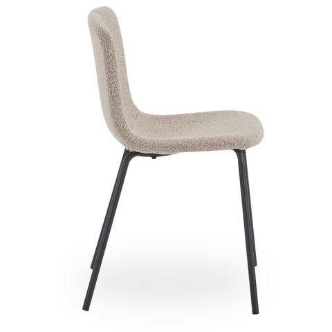 Miley spisebordsstol i beige boucle. Brudt emballage (OU12843)