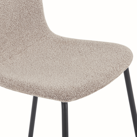 Miley spisebordsstol i beige boucle. Brudt emballage (OU12843)