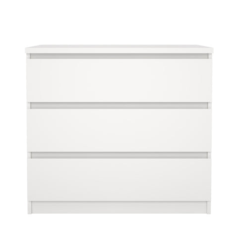 Naia kommode 3 skuffer hvid H: 70 x B: 77 x D: 50 cm