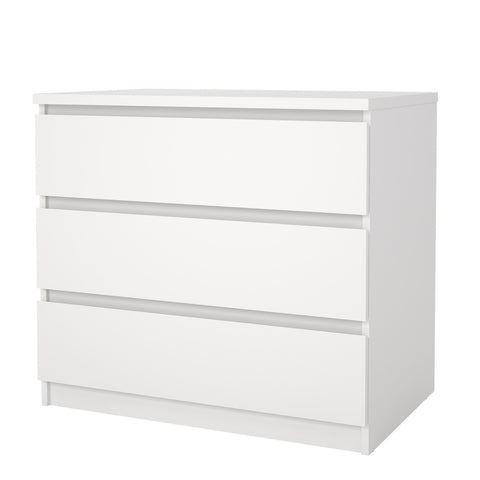 Naia kommode 3 skuffer hvid H: 70 x B: 77 x D: 50 cm