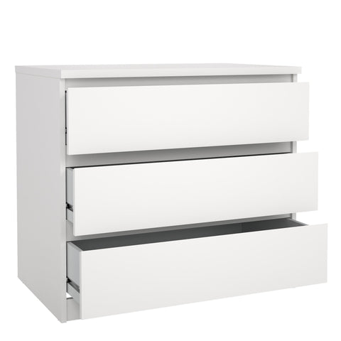 Naia kommode 3 skuffer hvid H: 70 x B: 77 x D: 50 cm