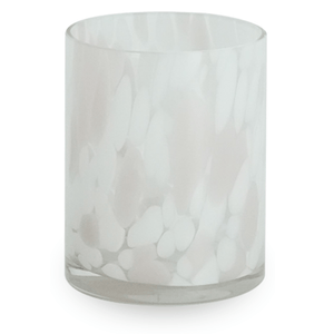 Nina glas fyrfadsstage lyserød 10 cm