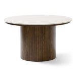 Enzo sofabord i stenbordplade med røget eg lamelfod Ø78 cm