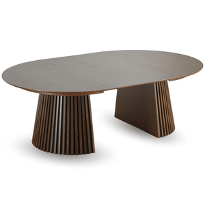 Lewis - Lamel rundt Spisebord I røget Egefiner med udtræk 150/190/230 CM - 2x tillægsplader medfølger