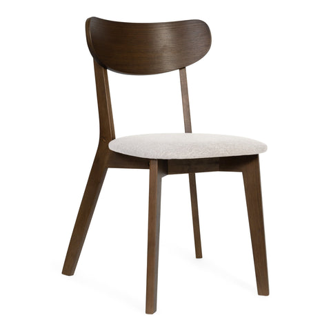 Rory spisebordsstol - Træstol i røget eg med polstret sæde