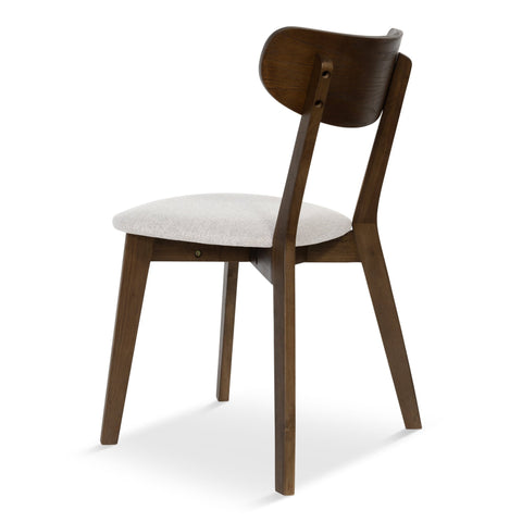 Rory spisebordsstol - Træstol i røget eg med polstret sæde