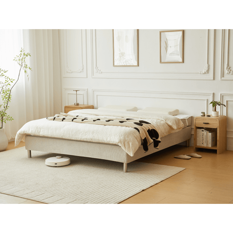 Theodor kontinentalseng i beige 180x200 cm inkl. chrome ben