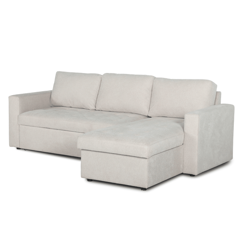 Sinus beige sovesofa med vendbar chaiselong og opbevaring