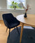 Carlo spisebordsstol - Sort velour med drejefunktion 360 grader