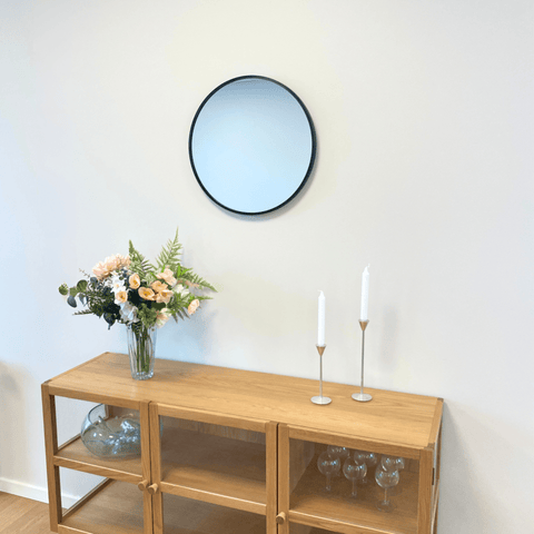 Julia Rundt Spejl Med sort Ramme Ø50 cm