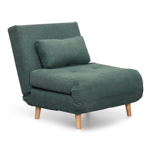 Thalia foldbar sovesofa i grøn tekstil