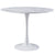 Spisebordssæt - Zander hvidt marmor rundt spisebord + 4 X eva grå velour spisebordsstole
