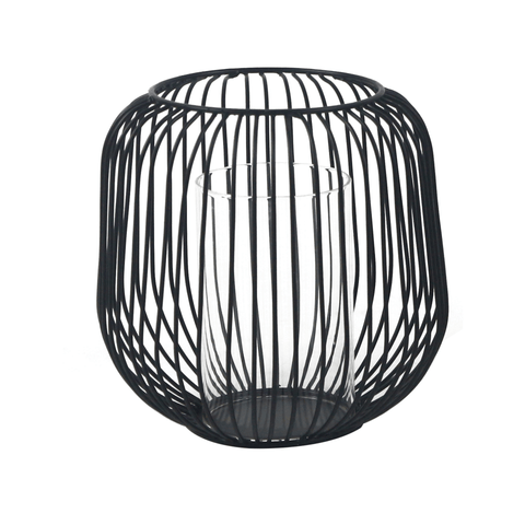 Aja sort metal lanterne 17 cm