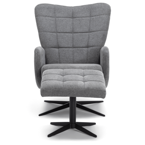 Alfred lænestol med vippefunktion og fodskammel i grå. Trykmærker/ Skæv (OU10048)