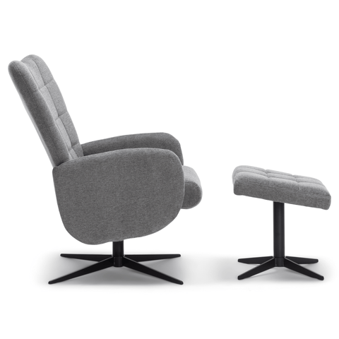 Alfred lænestol med vippefunktion og fodskammel i grå. Trykmærker/ Skæv (OU10048)
