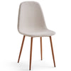 Anna spisebordsstol - beige tekstil med egelook
