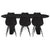 Spisebordssæt - Carisma sort ovalt Lamel Spisebord 210 cm + 6 X Comfort sort Spisebordsstole