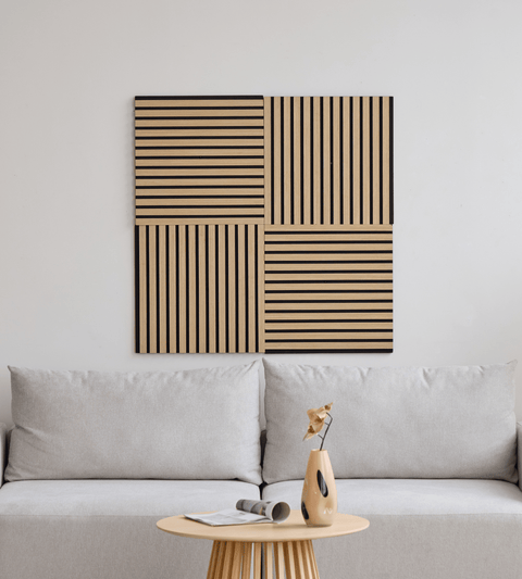 Premium akustikpanel i egetræsfiner 520x520x18 mm