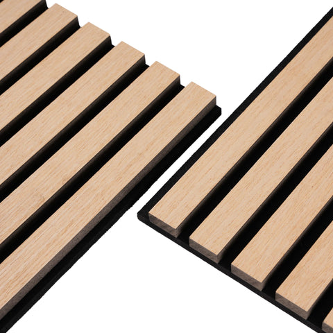 Premium fleksibel akustikpanel i egetræsfiner 2400x520x18 mm