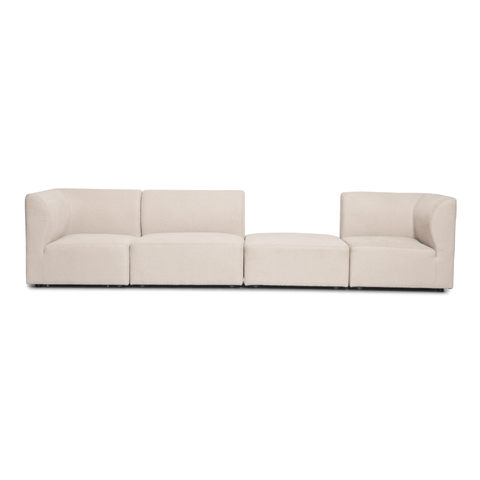 Emilia modulsofa i beige 3 moduler højre- og venstrevendt chaiselong L: 243 X D: 158 X H: 72 cm
