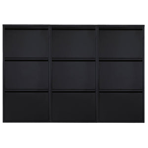 Louis skoskab - Sort metal med 9 låger