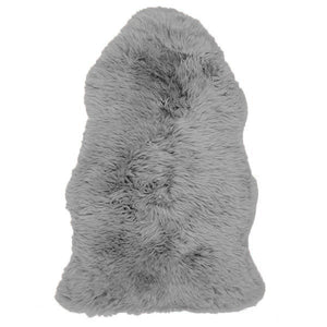 Ægte New Zealand lammeskind langhåret - Grå 95x65 cm