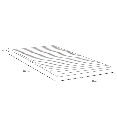 Kontinentalseng i beige 180x200 cm med 4 cm topmadras i PU-skum inkl. chrome ben