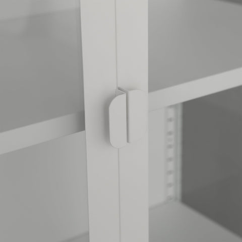 Herman Vitrineskab - Hvidt metal/glas - 110x40x140 cm