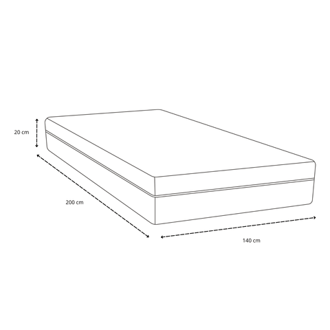 Jacob springmadras 140x200x20 cm med pocketfjedre - Premium