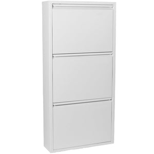 Louis skoskab - Hvid metal med 3 låger