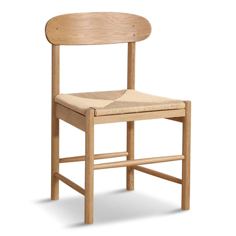 Madison træstol i eg med flet sæde