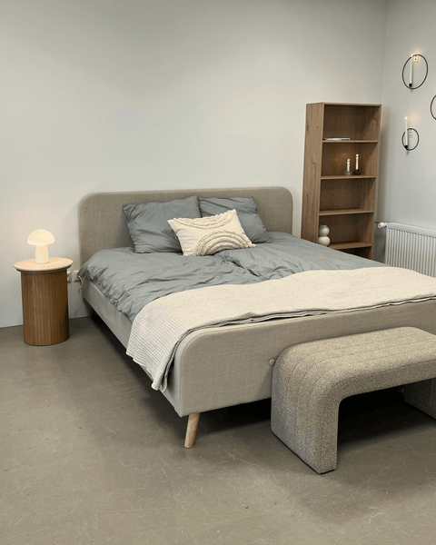 Lianna bænk i beige boucle 95x40x44 cm