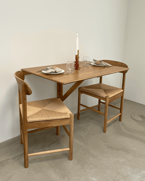 Madison træstol i eg med flet sæde