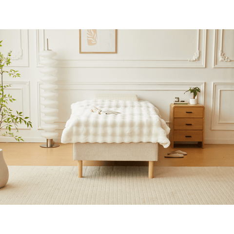 Oliver boxmadras i beige 90x200 cm